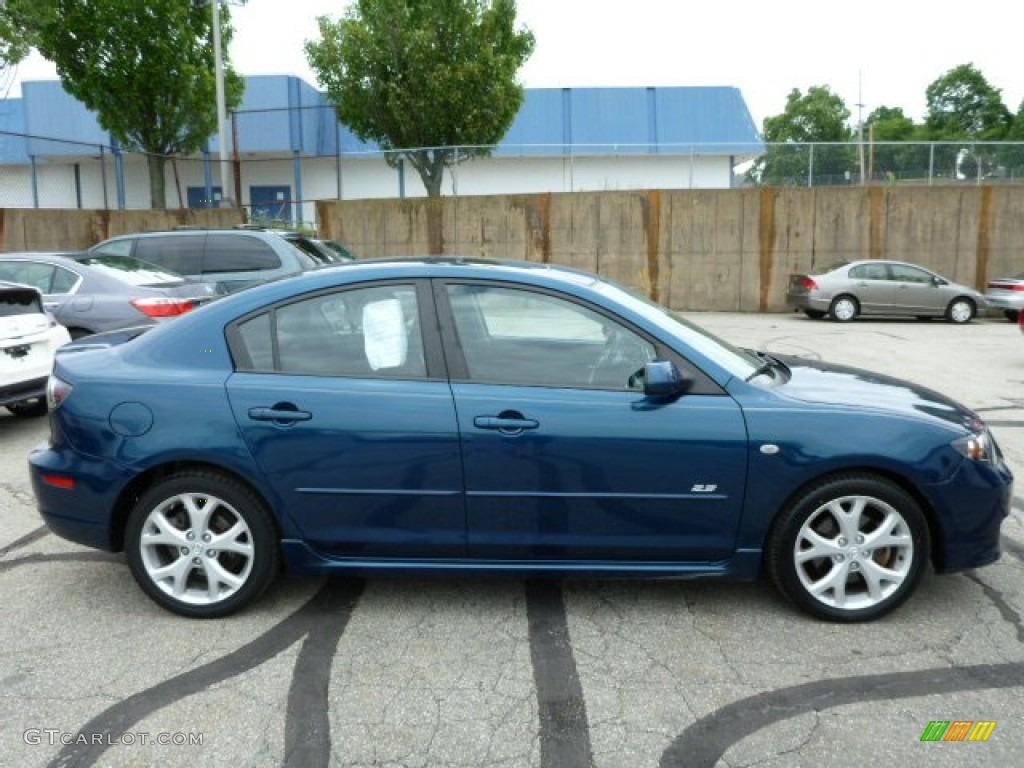2007 MAZDA3 s Sport Sedan - Phantom Blue Mica / Black photo #2