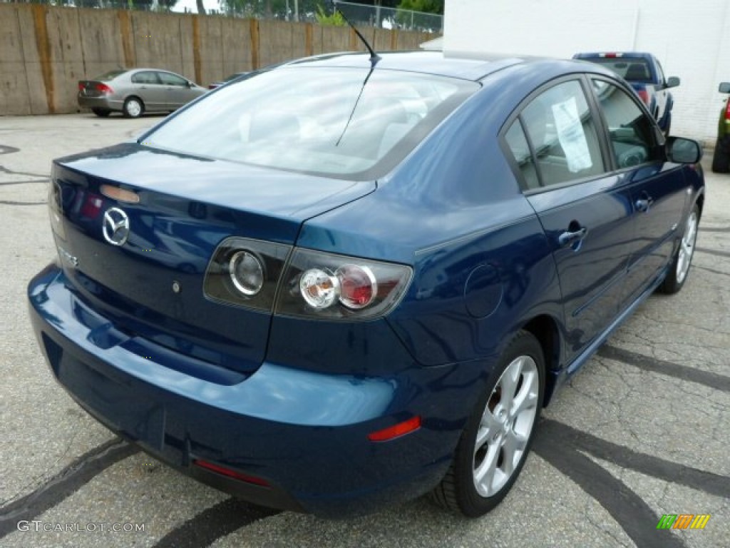 2007 MAZDA3 s Sport Sedan - Phantom Blue Mica / Black photo #3
