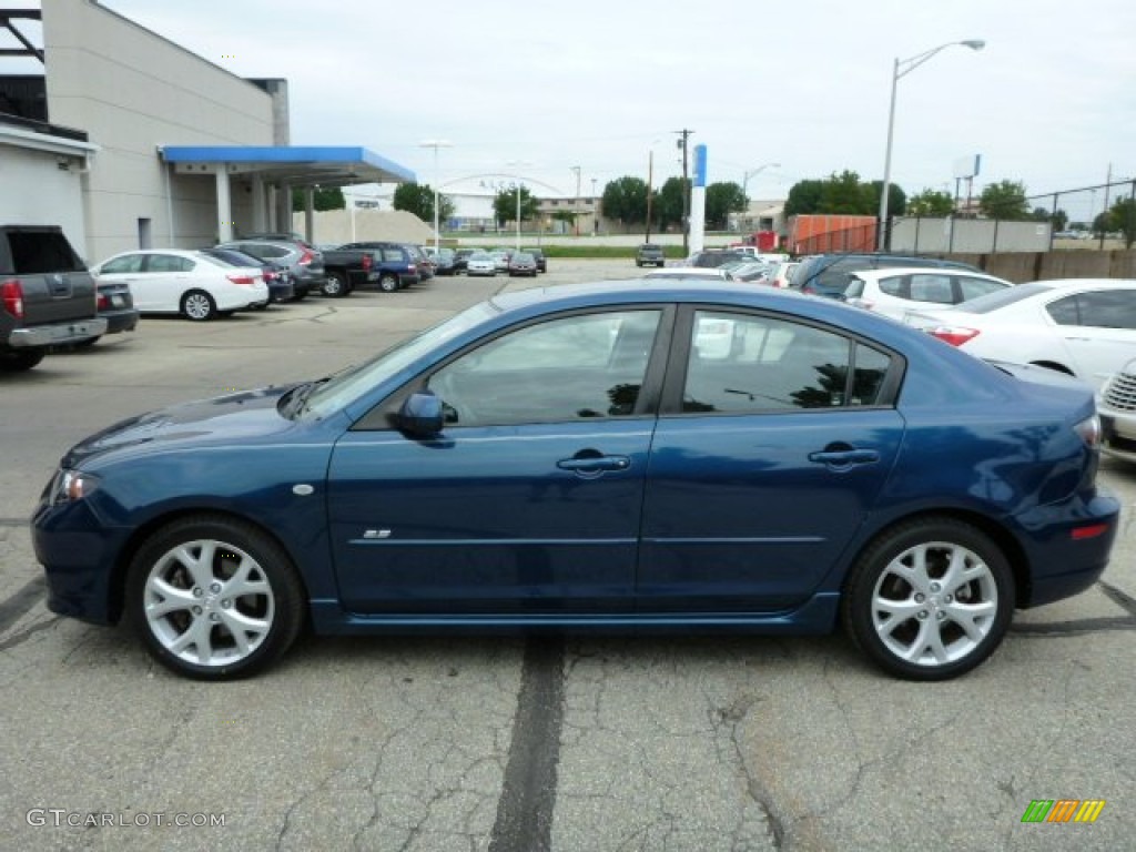 2007 MAZDA3 s Sport Sedan - Phantom Blue Mica / Black photo #6