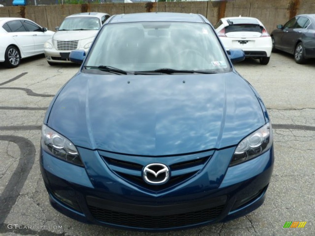 2007 MAZDA3 s Sport Sedan - Phantom Blue Mica / Black photo #8