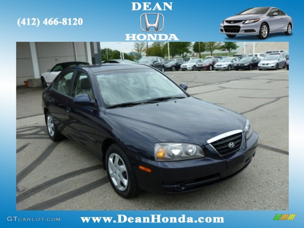 2006 Elantra GLS Sedan - Moonlit Dark Blue / Gray photo #1
