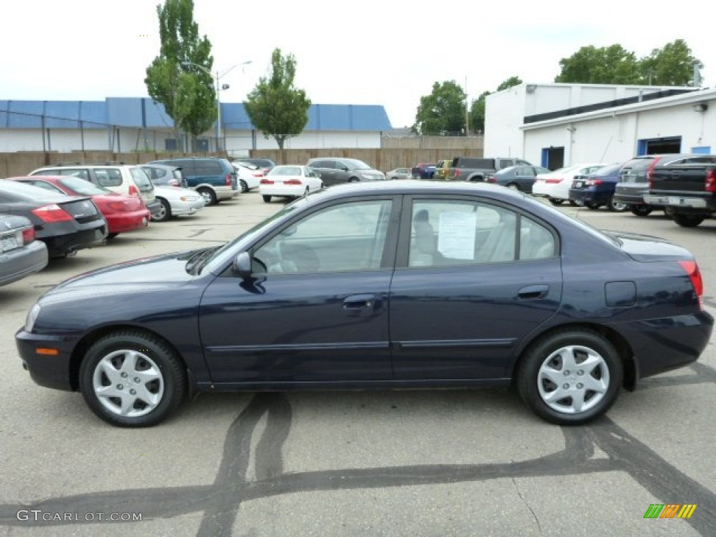 2006 Elantra GLS Sedan - Moonlit Dark Blue / Gray photo #6