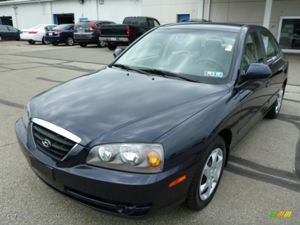 2006 Elantra GLS Sedan - Moonlit Dark Blue / Gray photo #7