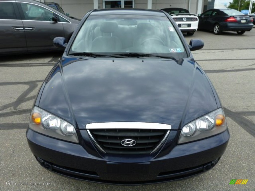 2006 Elantra GLS Sedan - Moonlit Dark Blue / Gray photo #8