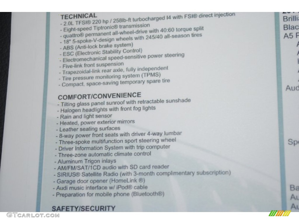 2014 Audi A5 2.0T quattro Coupe Window Sticker Photo #83564637