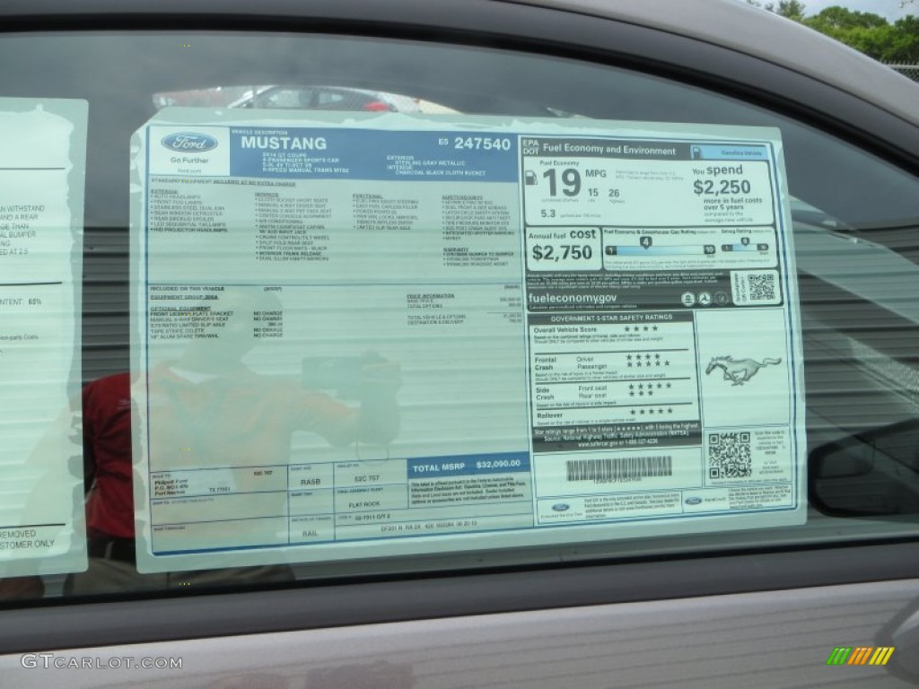 2014 Mustang GT Coupe - Sterling Gray / Charcoal Black photo #31