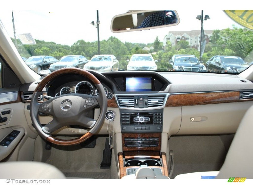 2011 E 350 4Matic Sedan - Quartz Blue Metallic / Almond/Black photo #2