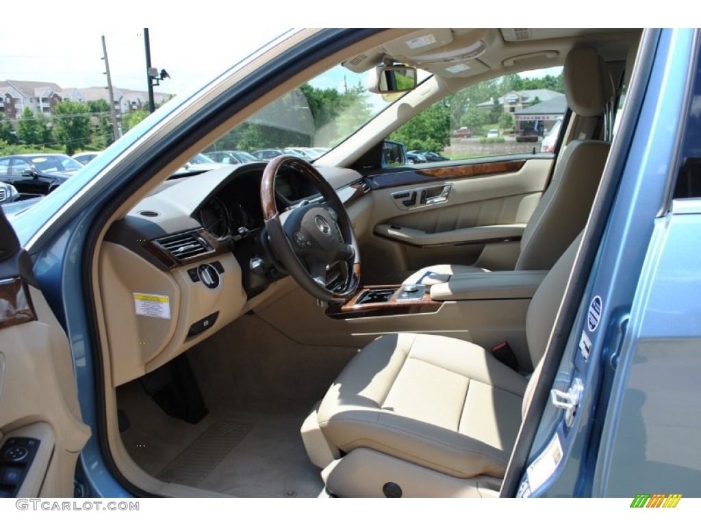 2011 E 350 4Matic Sedan - Quartz Blue Metallic / Almond/Black photo #3