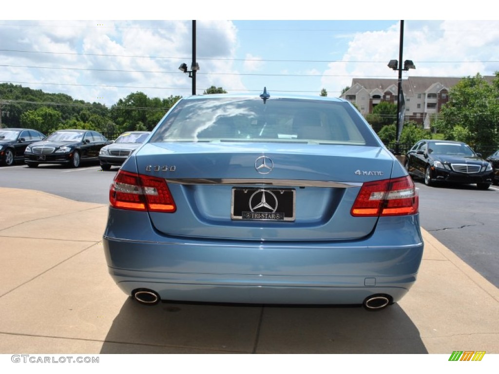 2011 E 350 4Matic Sedan - Quartz Blue Metallic / Almond/Black photo #10