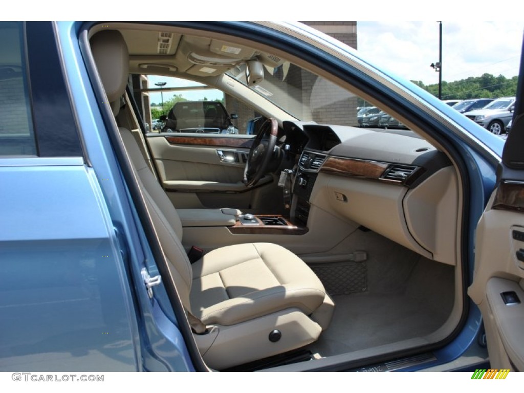 2011 E 350 4Matic Sedan - Quartz Blue Metallic / Almond/Black photo #12