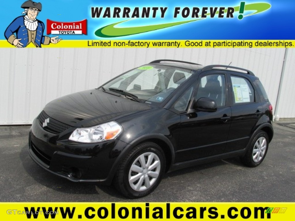 2010 SX4 Crossover AWD - Black Pearl Metallic / Black photo #1