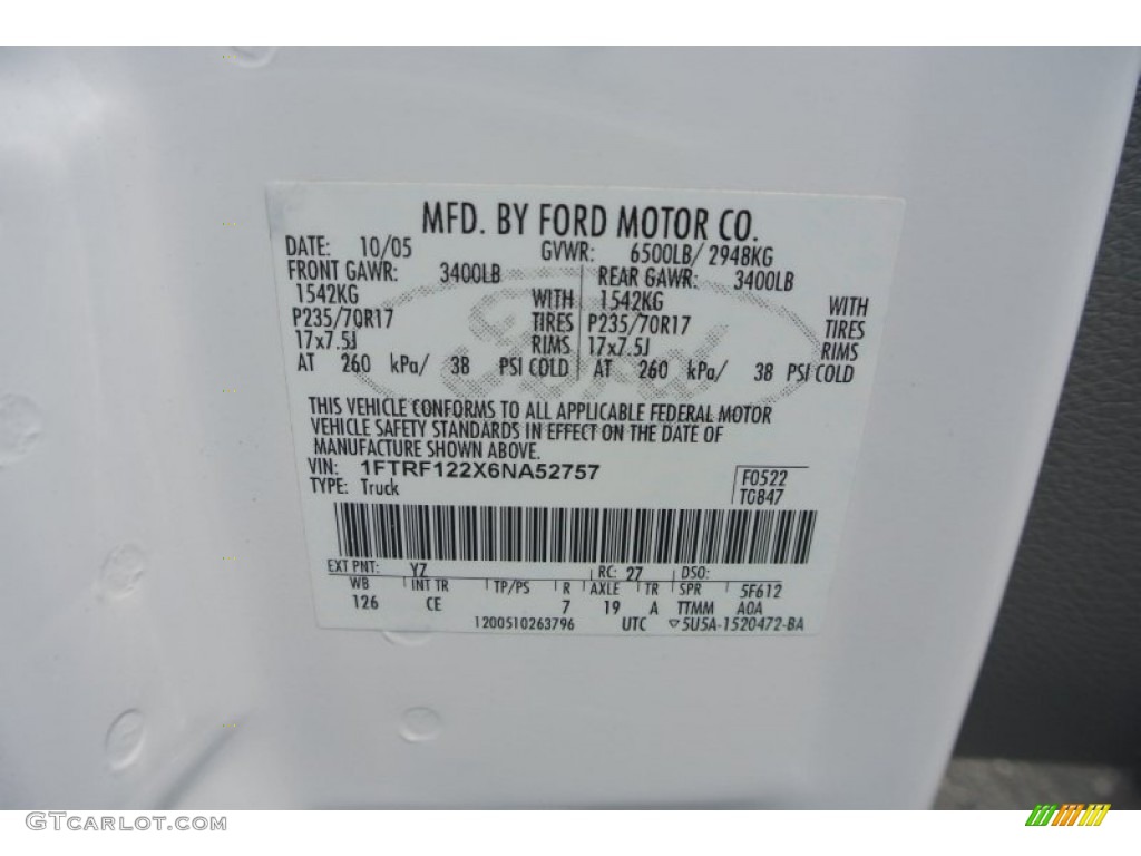 2006 F150 XL Regular Cab - Oxford White / Medium Flint photo #7