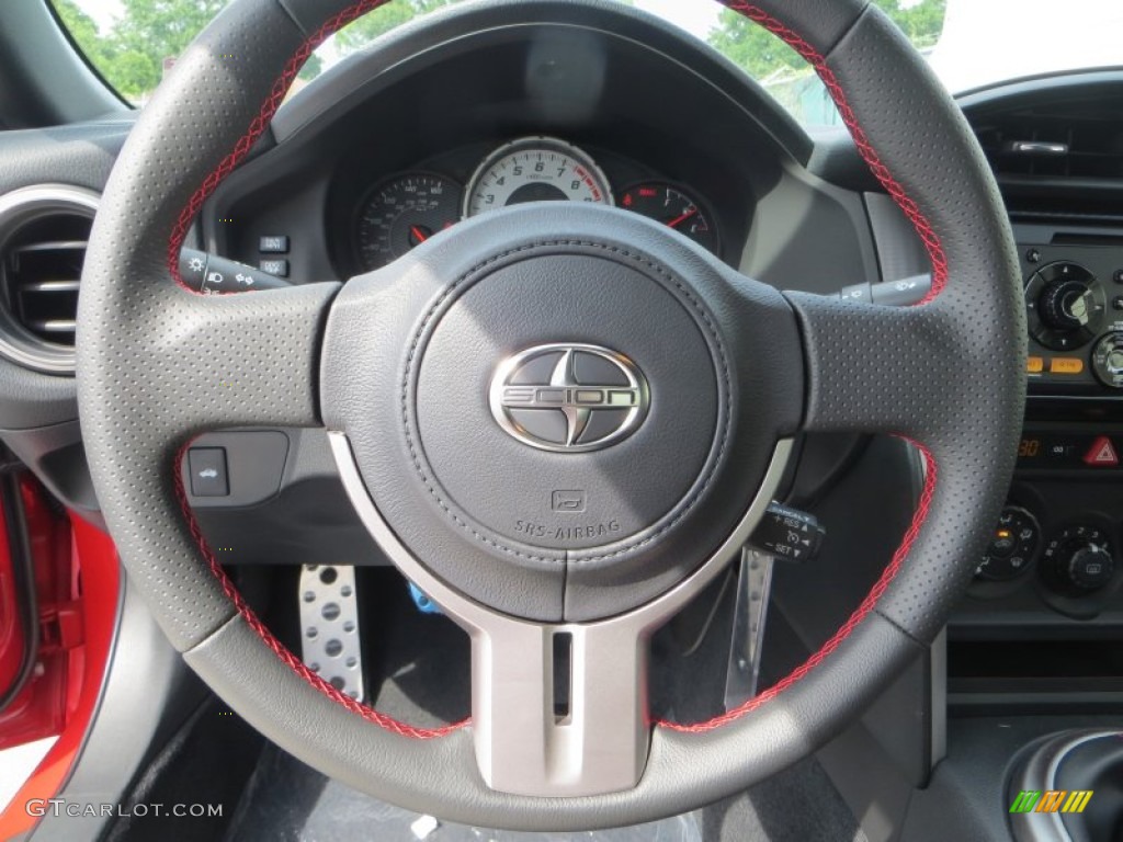 2013 Scion FR-S Sport Coupe Black/Red Accents Steering Wheel Photo #83574016