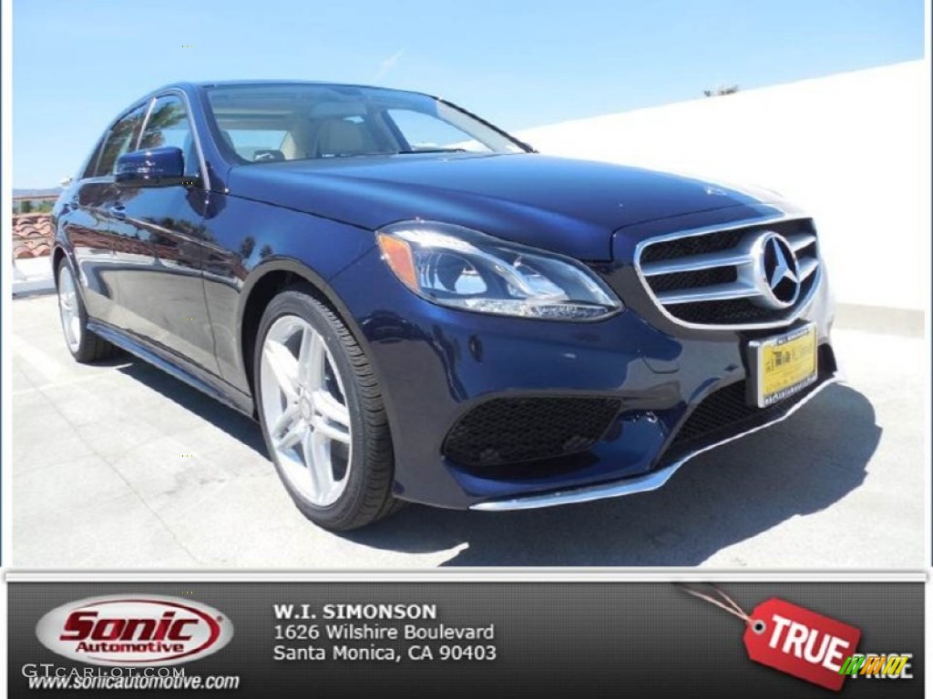 2014 E 350 Sport Sedan - Lunar Blue Metallic / Silk Beige/Espresso Brown photo #1