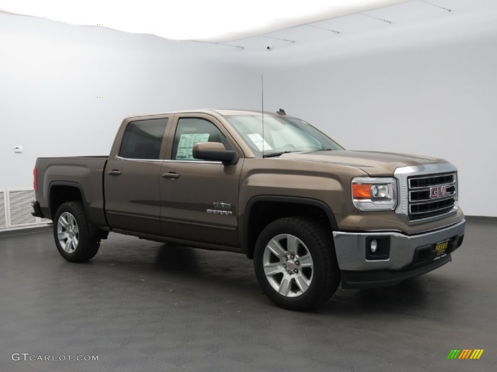 2014 Sierra 1500 SLE Crew Cab - Bronze Alloy Metallic / Jet Black/Dark Ash photo #1