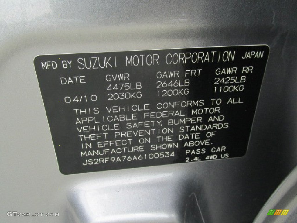 2010 Kizashi SLS AWD - Azure Gray Metallic / Black photo #19