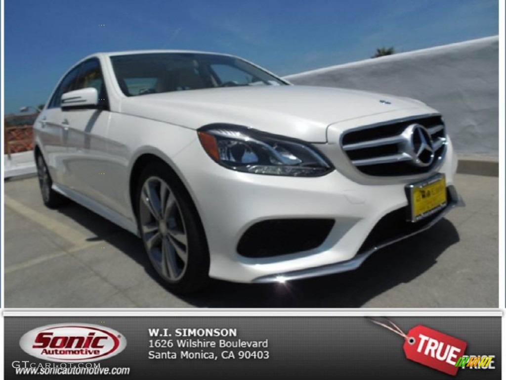 2014 E 350 Sport Sedan - Diamond White Metallic / Silk Beige/Espresso Brown photo #1