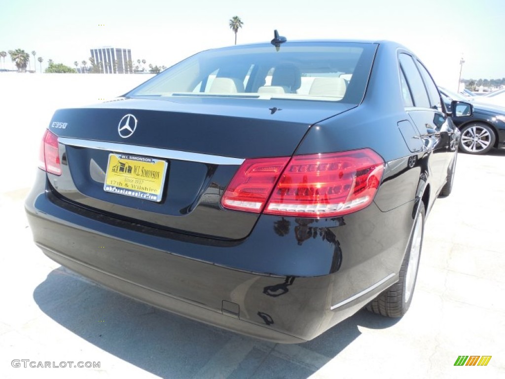 2014 E 350 Sedan - Black / Silk Beige/Espresso Brown photo #4