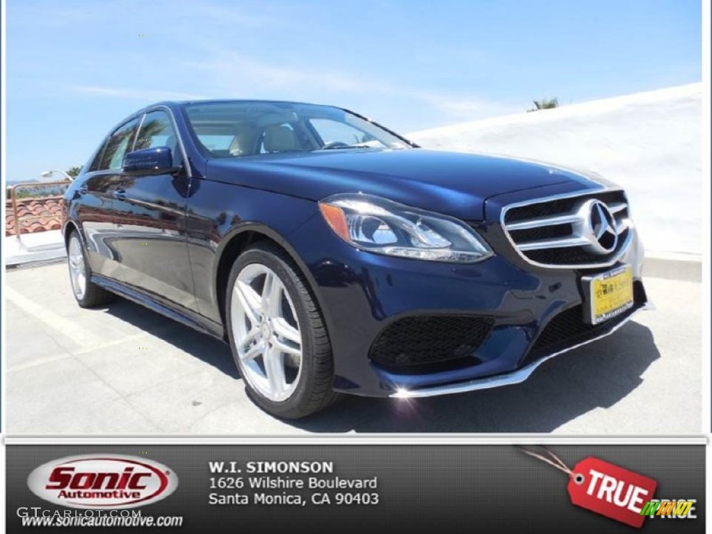 2014 E 350 Sport Sedan - Lunar Blue Metallic / Silk Beige/Espresso Brown photo #1