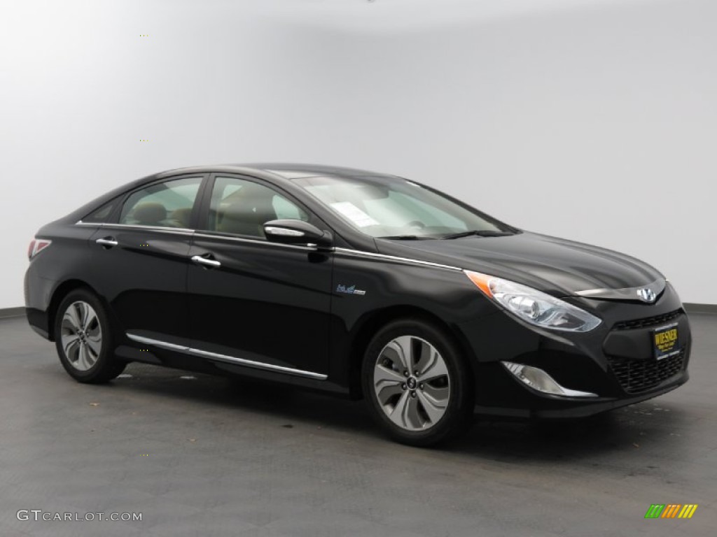 2013 Sonata Hybrid Limited - Black Onyx Pearl / Camel photo #1