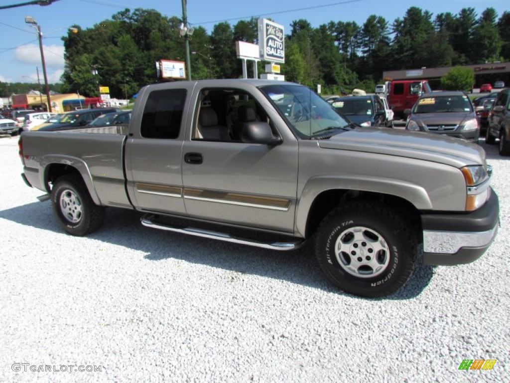 2003 Silverado 1500 LT Extended Cab 4x4 - Light Pewter Metallic / Tan photo #2