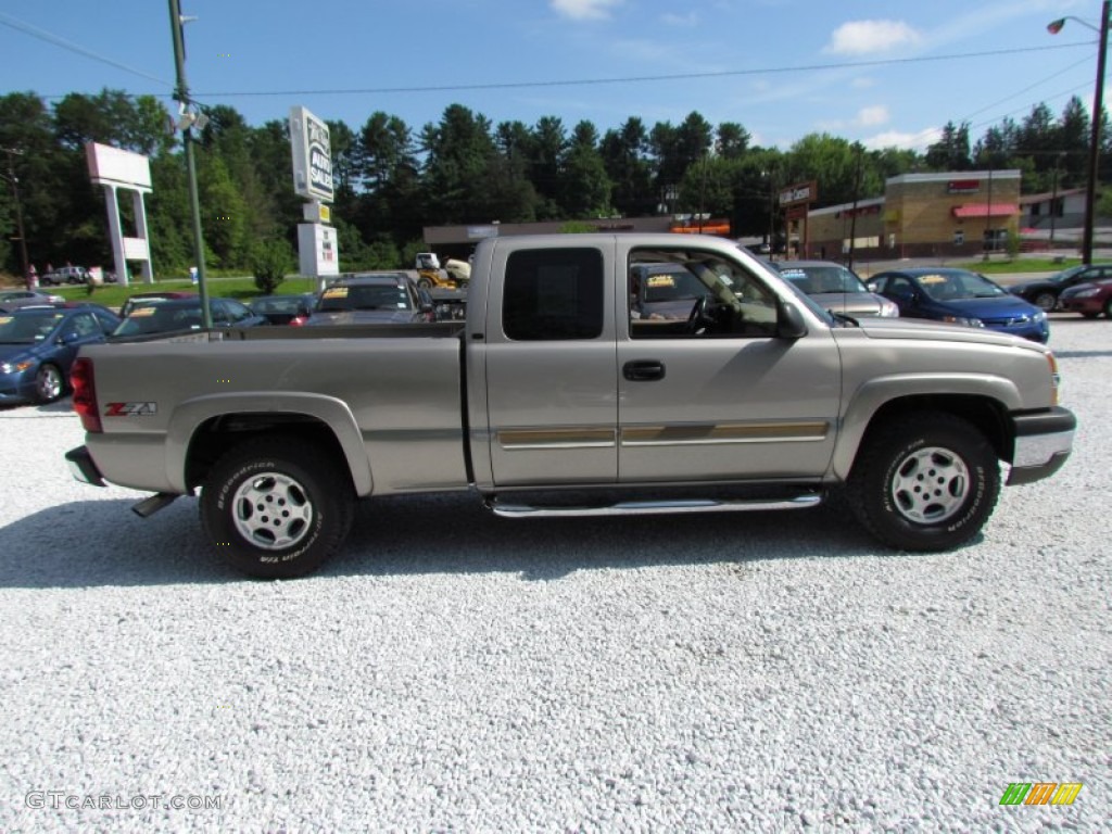 2003 Silverado 1500 LT Extended Cab 4x4 - Light Pewter Metallic / Tan photo #3