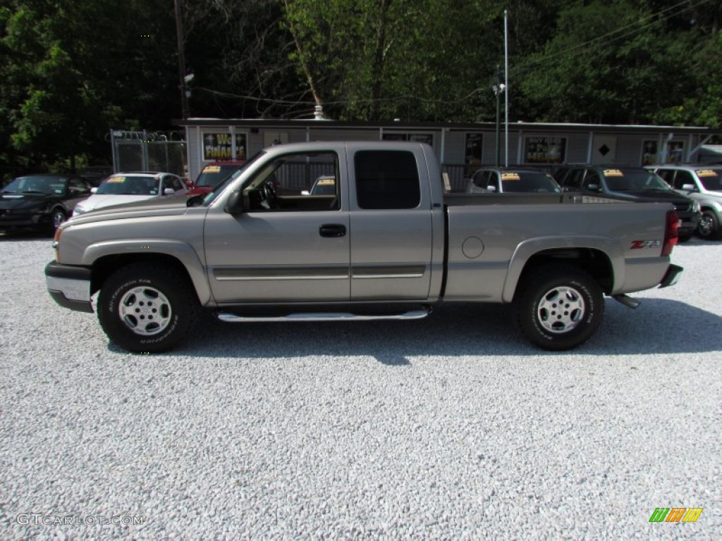 2003 Silverado 1500 LT Extended Cab 4x4 - Light Pewter Metallic / Tan photo #10