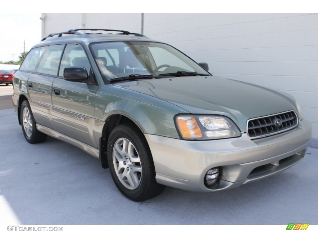 2004 Outback Wagon - Seamist Green Pearl / Beige photo #3