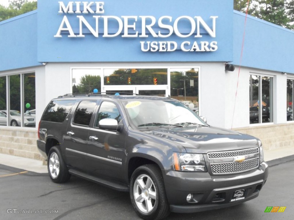 2010 Suburban LTZ 4x4 - Taupe Gray Metallic / Ebony photo #1