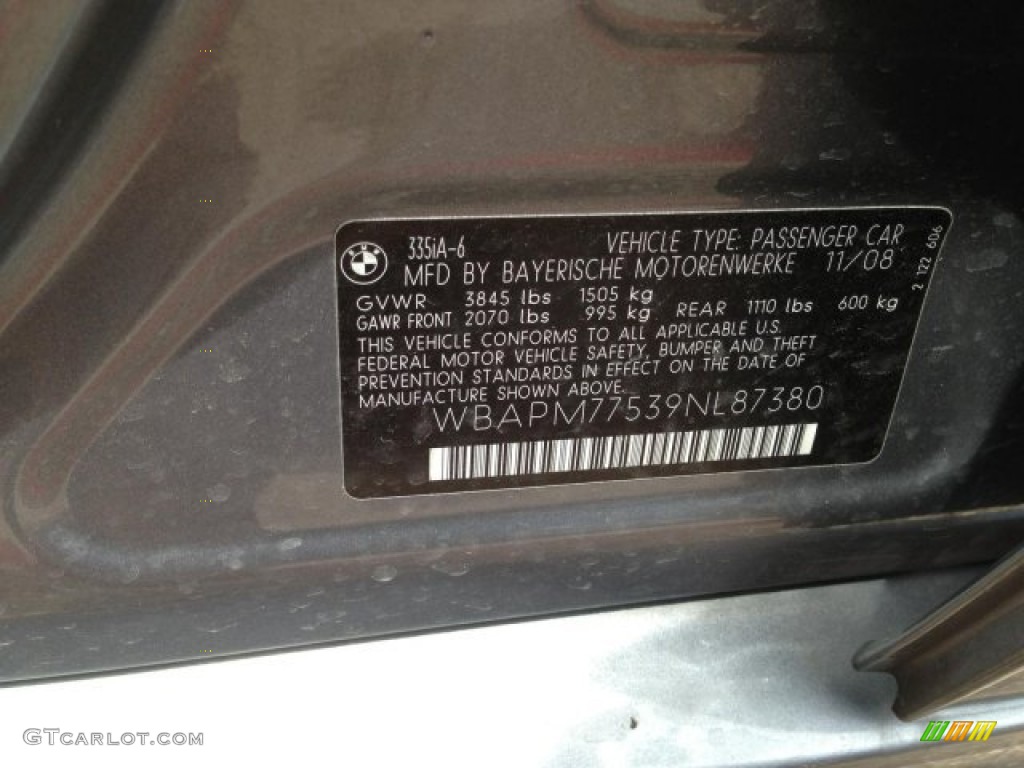 2009 3 Series 335i Sedan - Space Grey Metallic / Grey photo #6