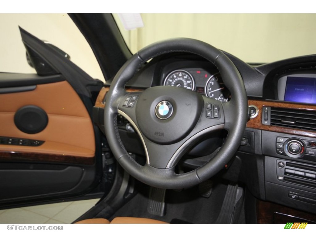 2007 BMW 3 Series 335i Convertible Saddle Brown/Black Steering Wheel Photo #83589375