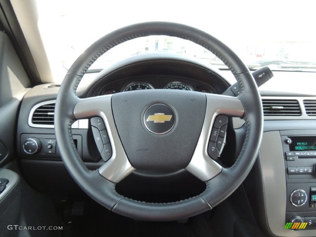 2012 Chevrolet Silverado 1500 LTZ Crew Cab Ebony Steering Wheel Photo #83589939