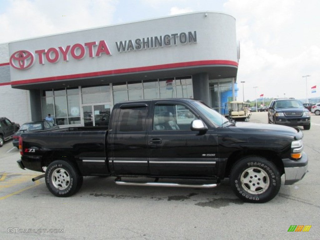 2000 Silverado 1500 Z71 Extended Cab 4x4 - Onyx Black / Medium Gray photo #2