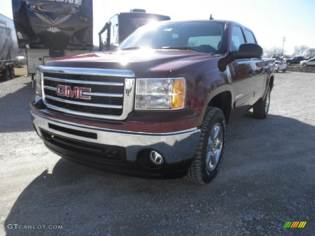 2013 Sierra 1500 SLE Crew Cab 4x4 - Sonoma Red Metallic / Ebony photo #3