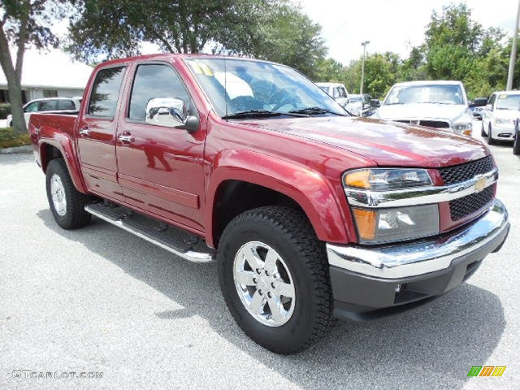 2011 Colorado LT Crew Cab - Cardinal Red Metallic / Ebony photo #10