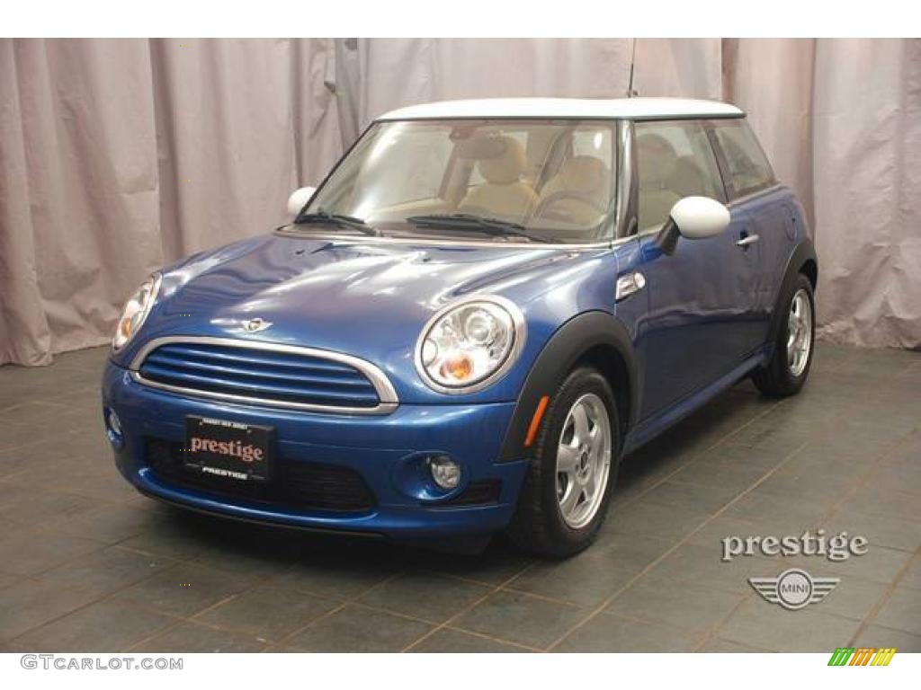 2008 Cooper Hardtop - Lightning Blue Metallic / Gravity Tuscan Beige photo #1