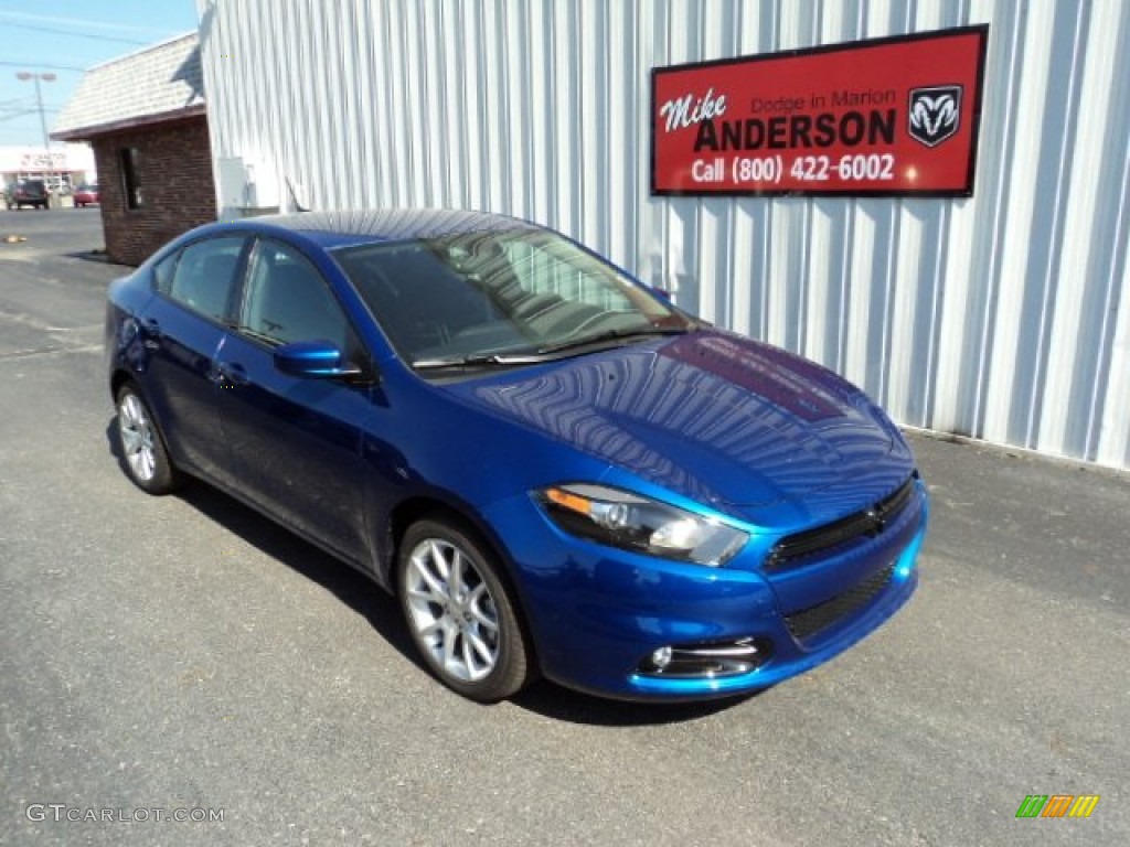 2013 Dart SXT - Blue Streak Pearl Coat / Black/Light Diesel Gray photo #1