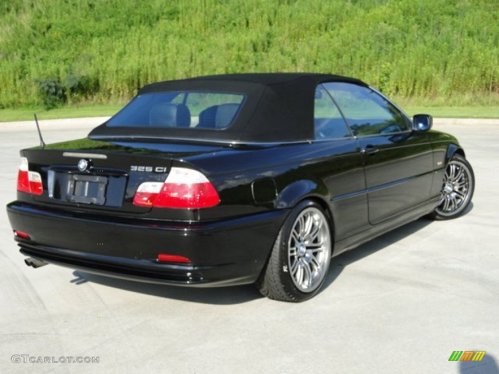 2002 3 Series 325i Convertible - Jet Black / Black photo #9