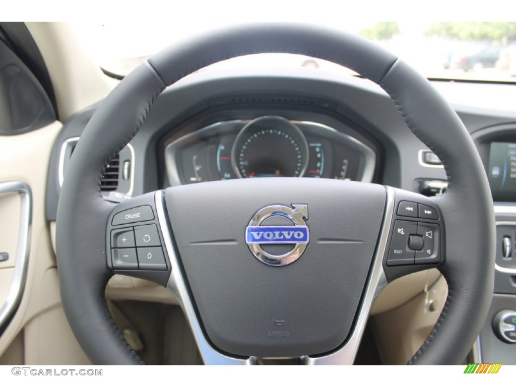 2014 Volvo S60 T5 Soft Beige Steering Wheel Photo #83601801