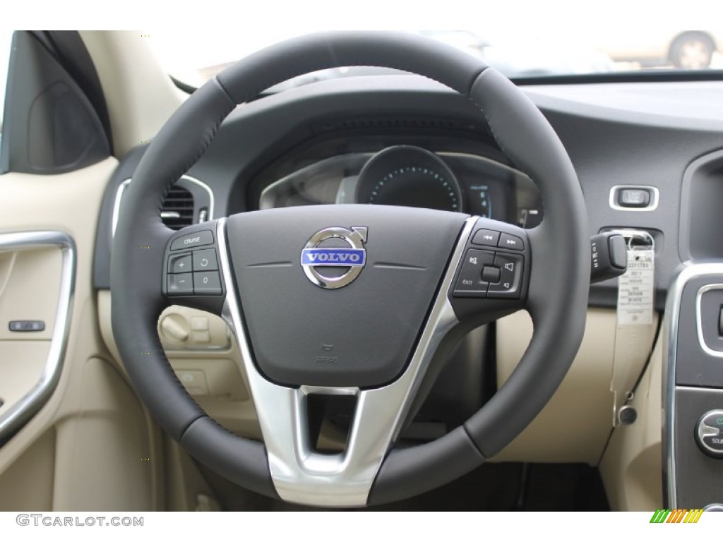 2014 Volvo S60 T5 Soft Beige Steering Wheel Photo #83601978