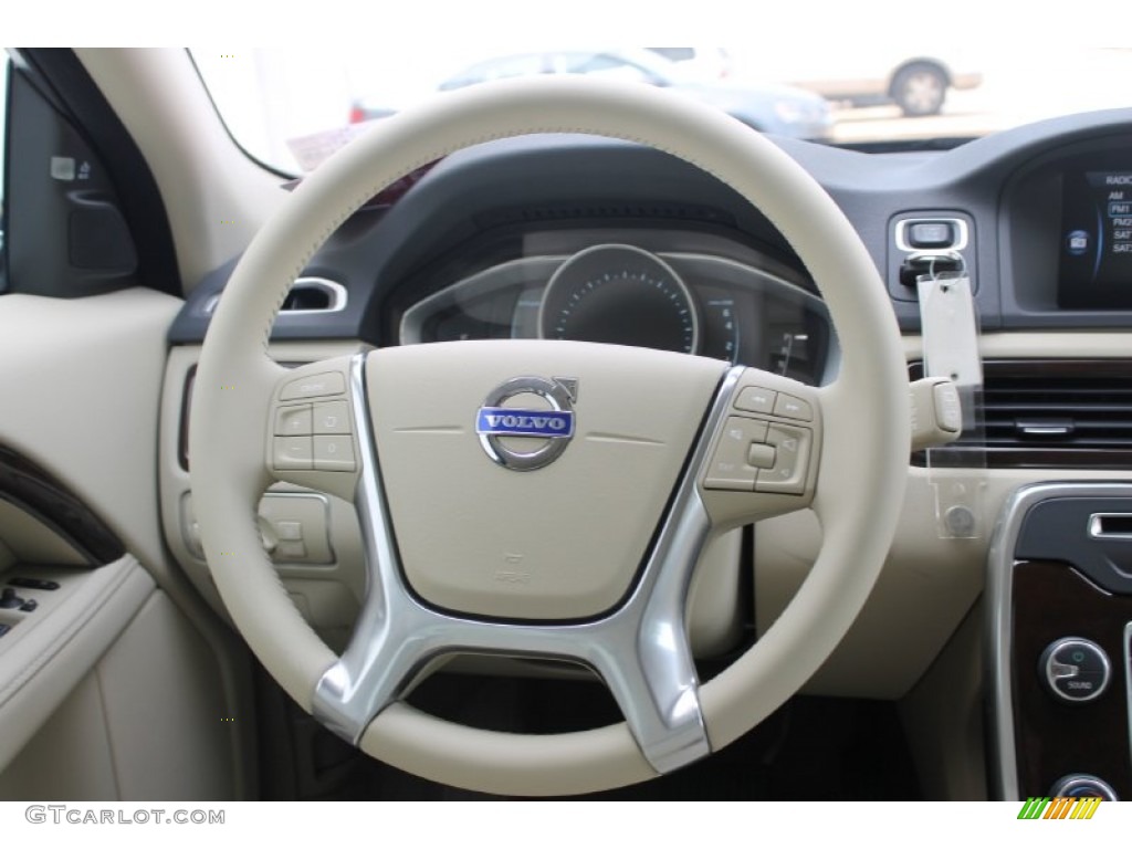 2014 Volvo XC70 3.2 AWD Sandstone Beige Steering Wheel Photo #83602431