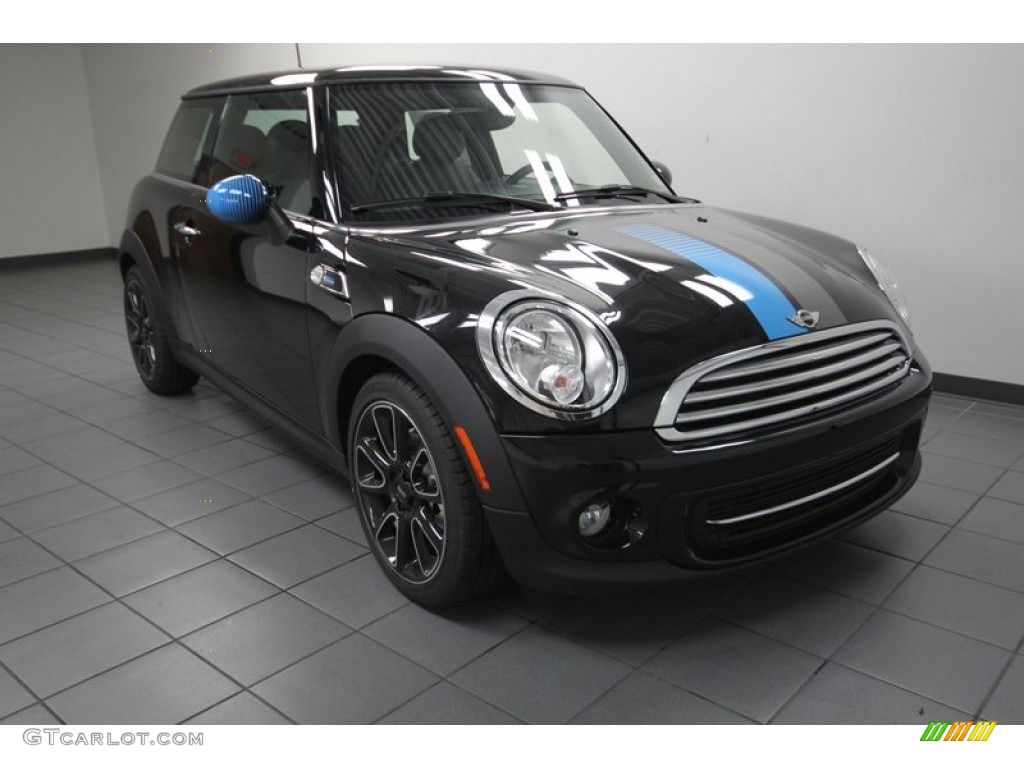 2013 Cooper Hardtop Bayswater Package - Midnight Black Metallic / Bayswater Punch Rocklike Anthracite Leather photo #1