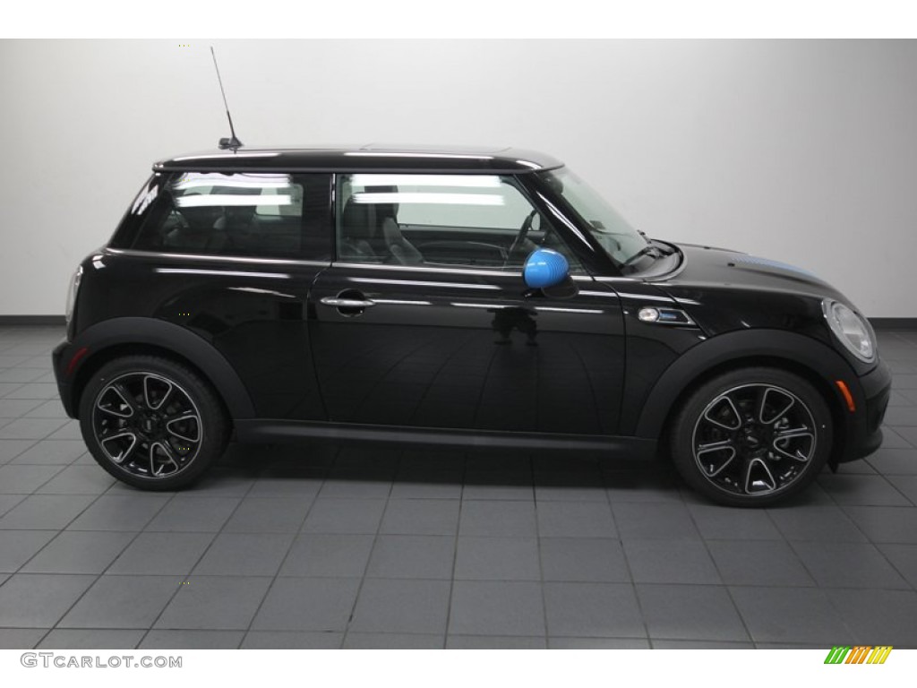 2013 Cooper Hardtop Bayswater Package - Midnight Black Metallic / Bayswater Punch Rocklike Anthracite Leather photo #2