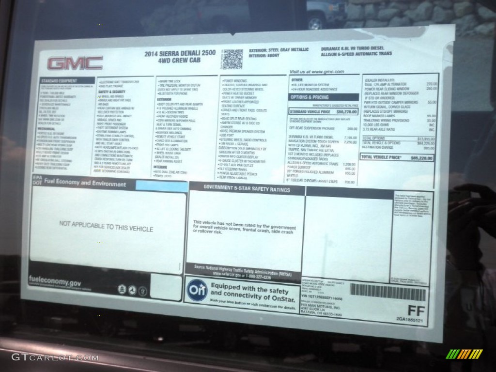 2014 GMC Sierra 2500HD Denali Crew Cab 4x4 Window Sticker Photo #83605410