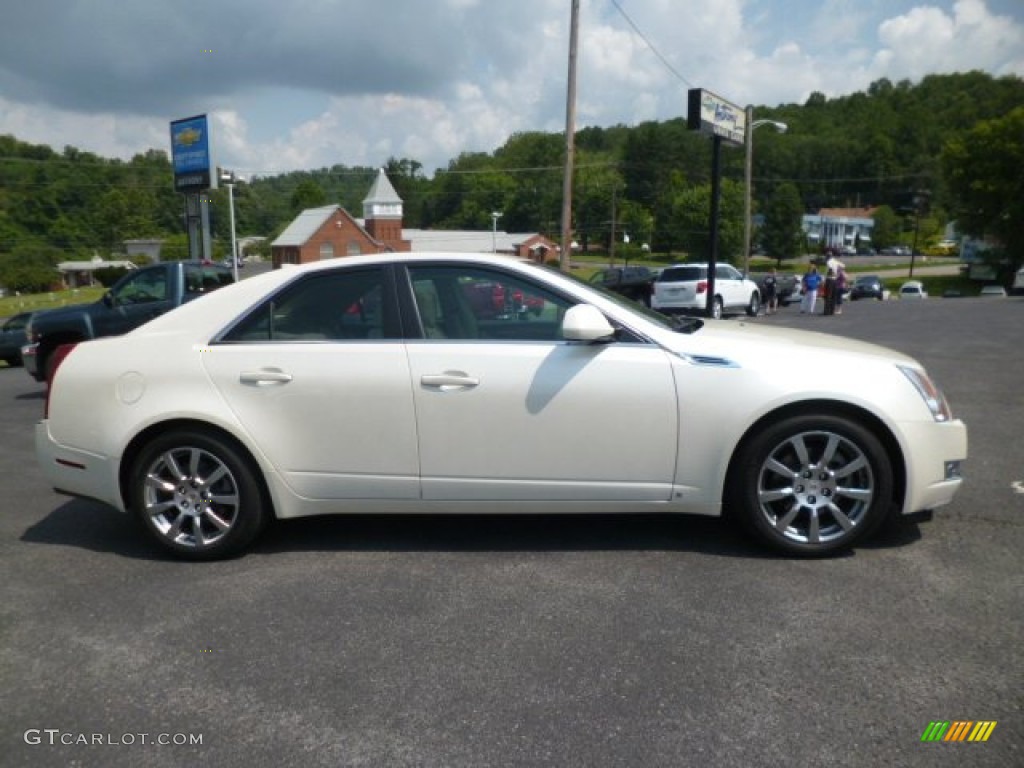 2009 CTS 4 AWD Sedan - White Diamond Tri-Coat / Cashmere/Cocoa photo #8