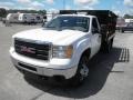 Summit White - Sierra 3500HD Regular Cab Stake Truck Photo No. 3