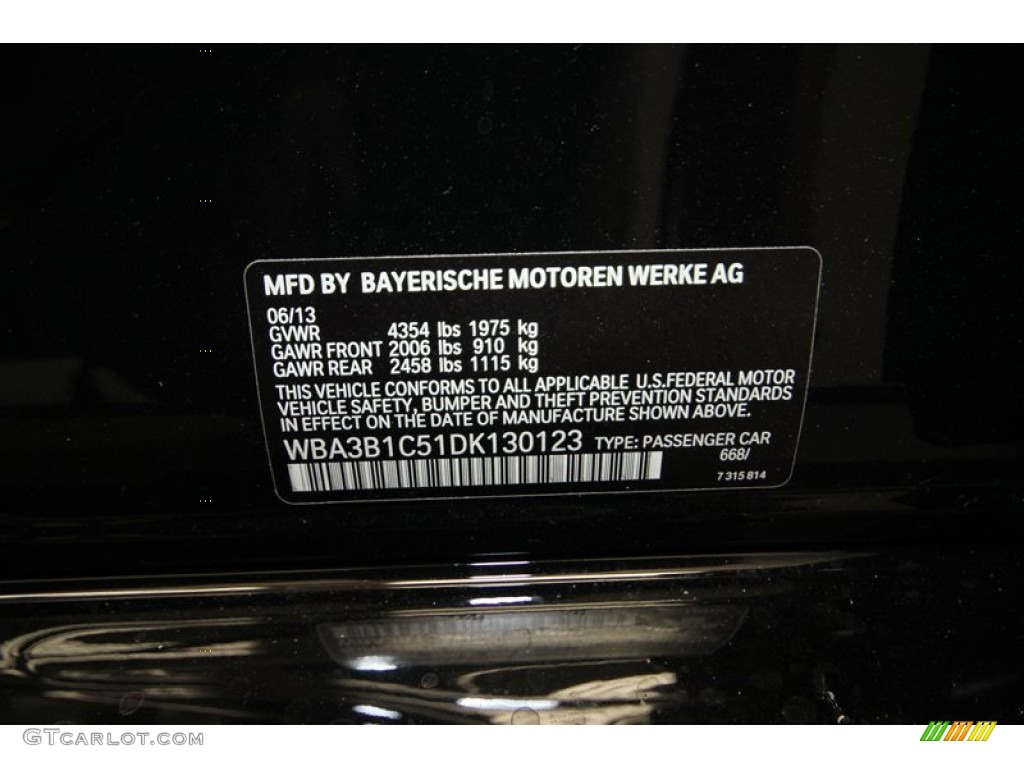 2013 3 Series 320i Sedan - Jet Black / Black photo #9