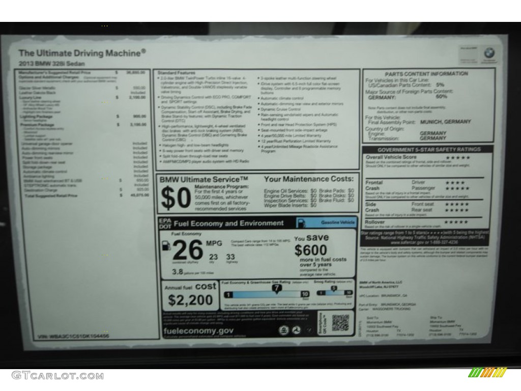 2013 3 Series 328i Sedan - Glacier Silver Metallic / Black photo #32