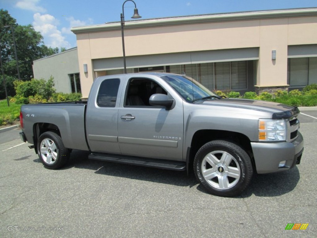 Graystone Metallic 2007 Chevrolet Silverado 1500 LTZ Extended Cab 4x4 Exterior Photo #83608527