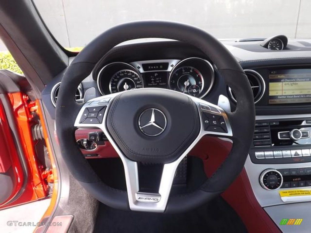2013 Mercedes-Benz SL 63 AMG Roadster AMG Red/Black Steering Wheel Photo #83614208